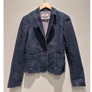 Vintage Y2K 2000s Juicy Couture‎ Denim Blazer Jacket Size Medium Made in USA